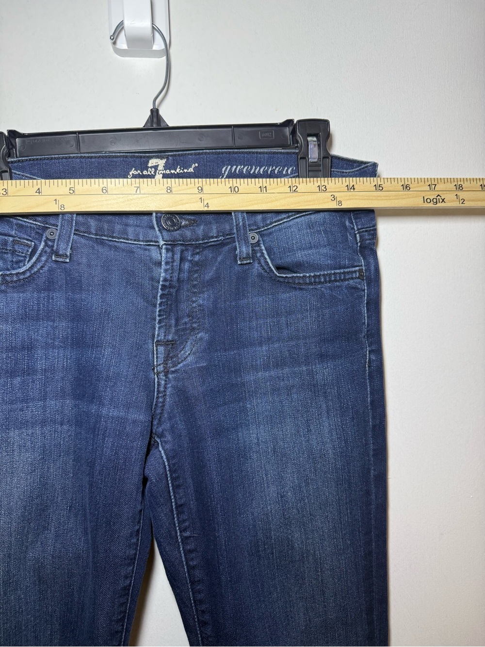 7 For All Mankind Women's Dark Wash Gwenevere Bead Embellishment Denim Jeans 26 - Picture 3 of 7
